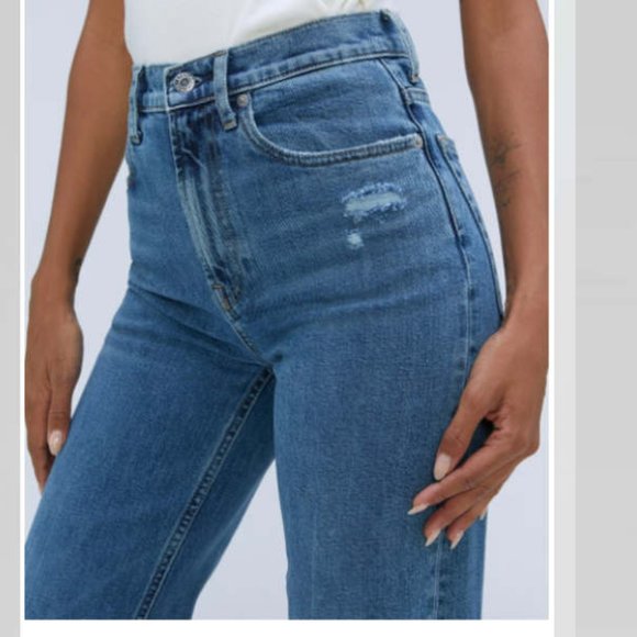 Everlane The Way High Denim Jean Organic Cotton Raw Hem 30 Long - Picture 2 of 16